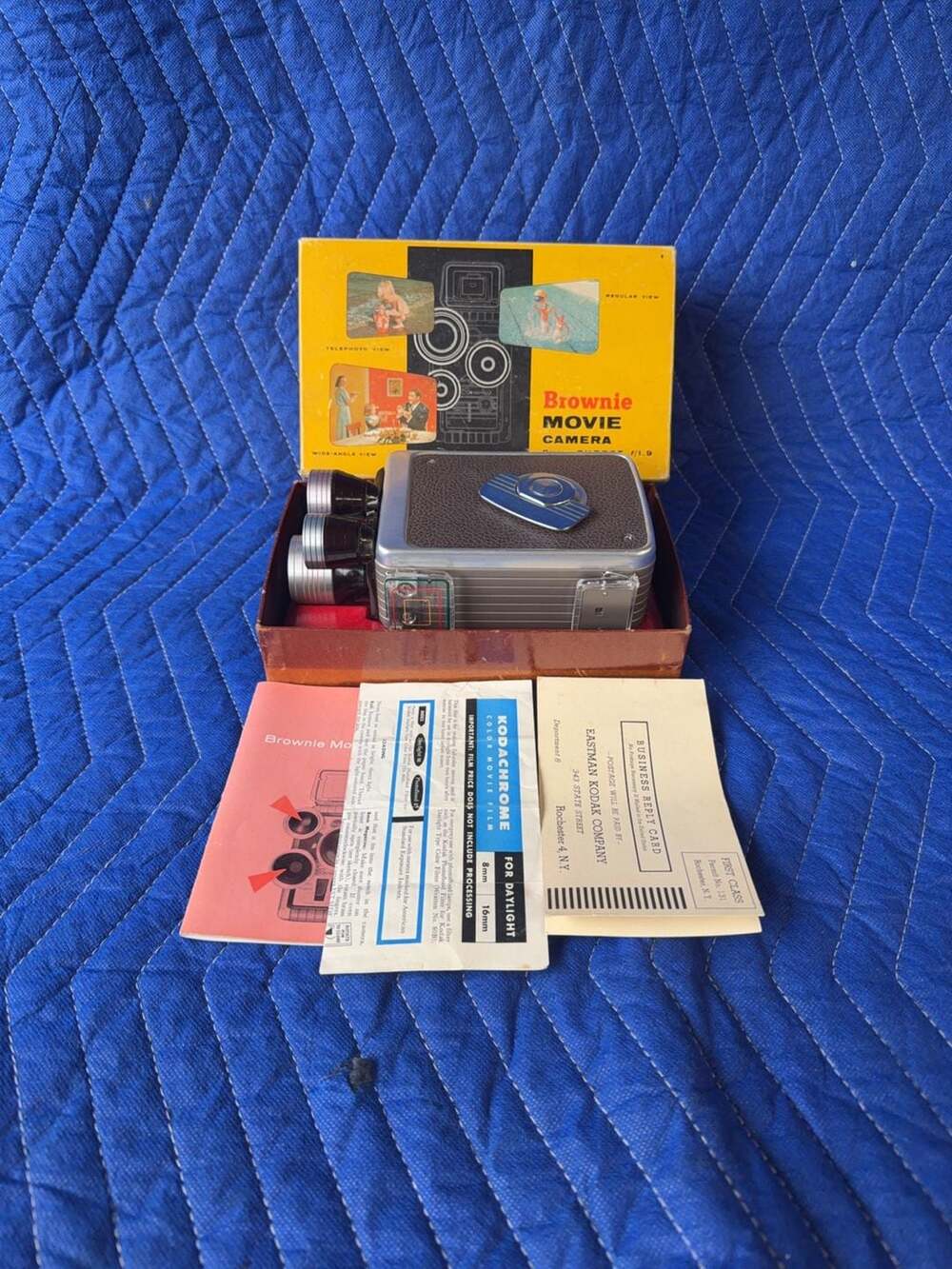 Kodak Brownie Movie Camera 8mm Turret f/1.9 No. 84 with Original Box and Manuals